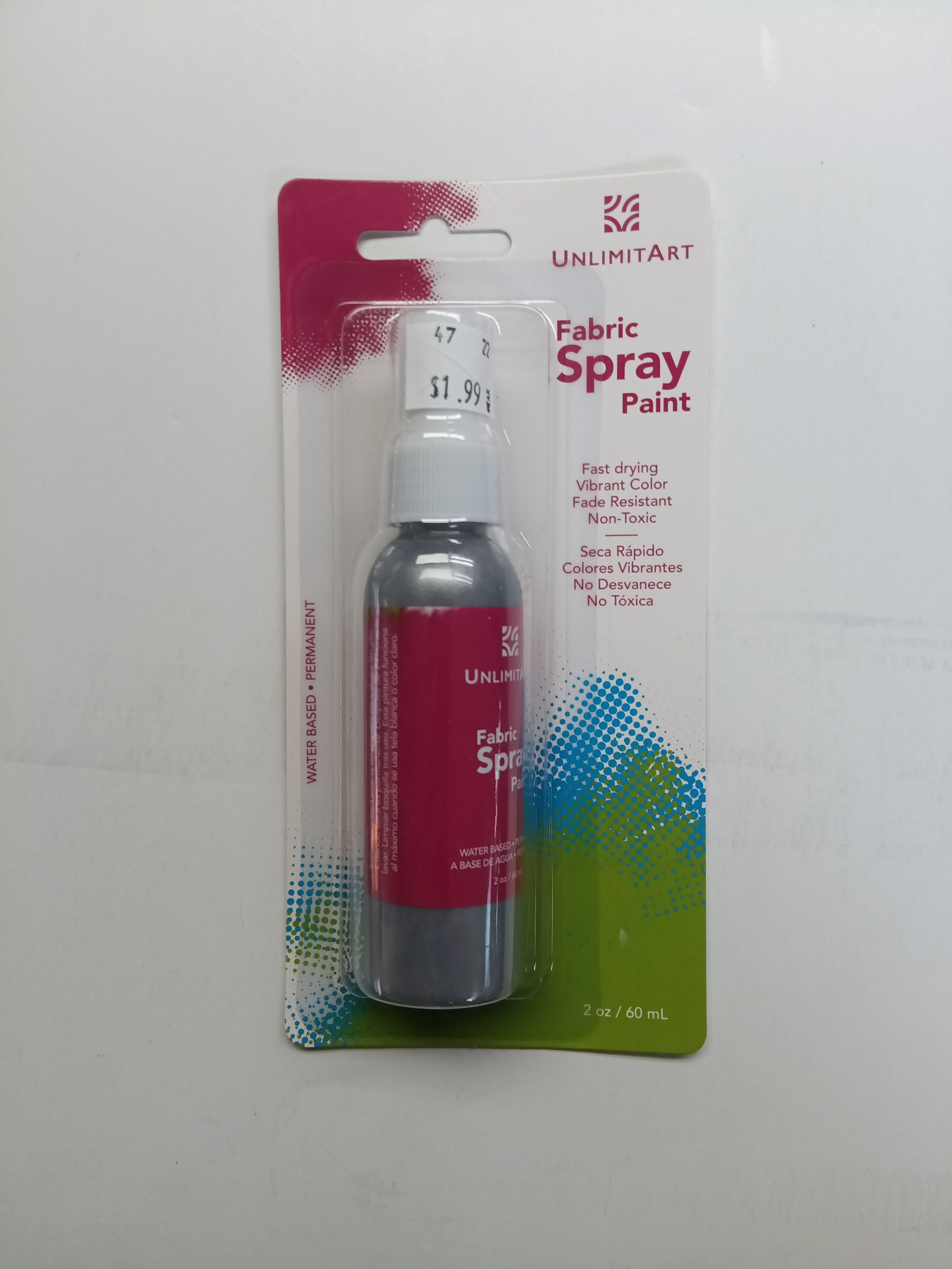 SPRAY PAINT FABRIC SILVER WATER BASED PERMANENT