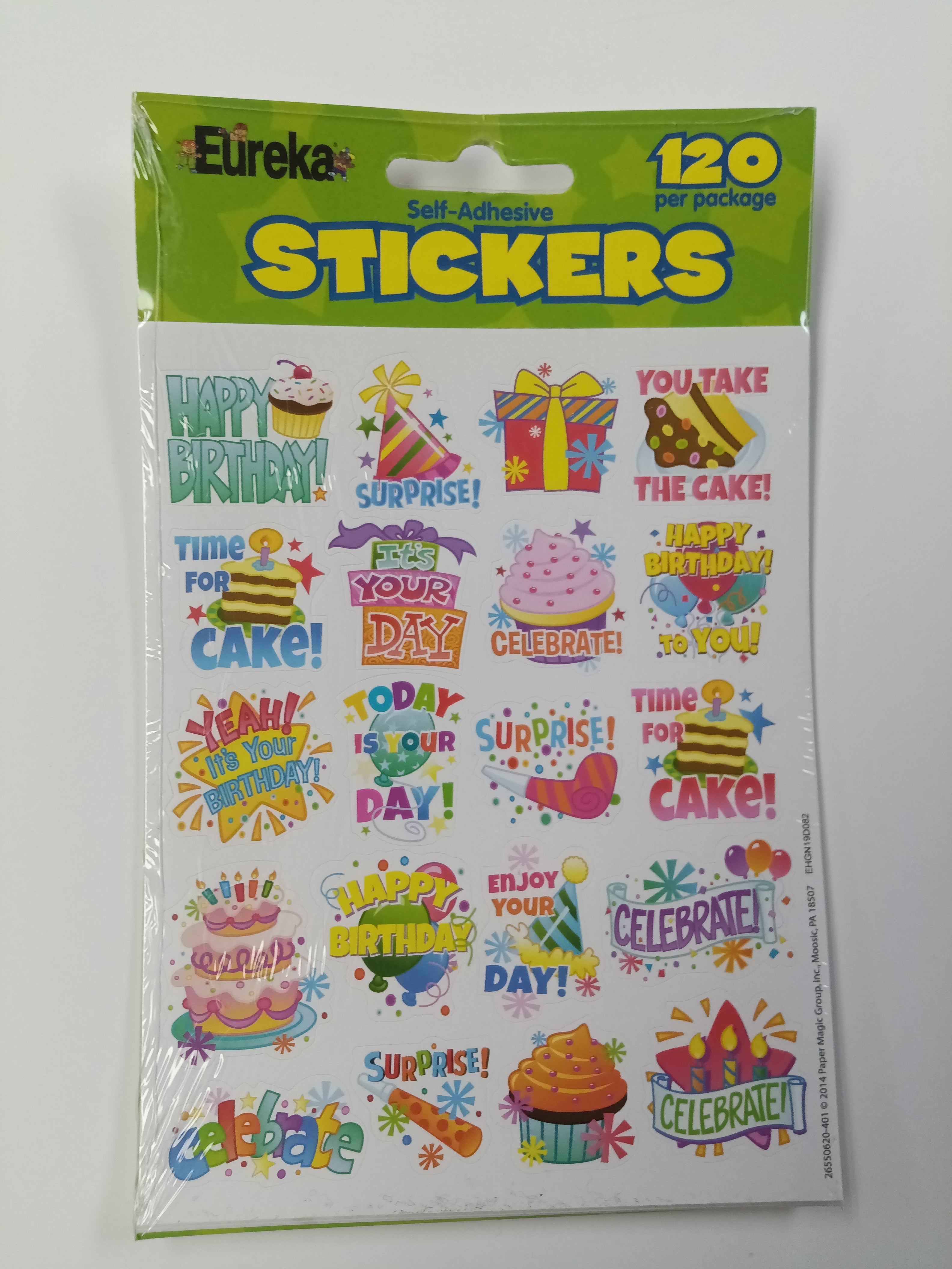 BIRTHDAY THEME STICKERS 120 STICKERS