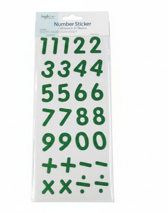 Foam Glitter Number Sticker | 29 pct