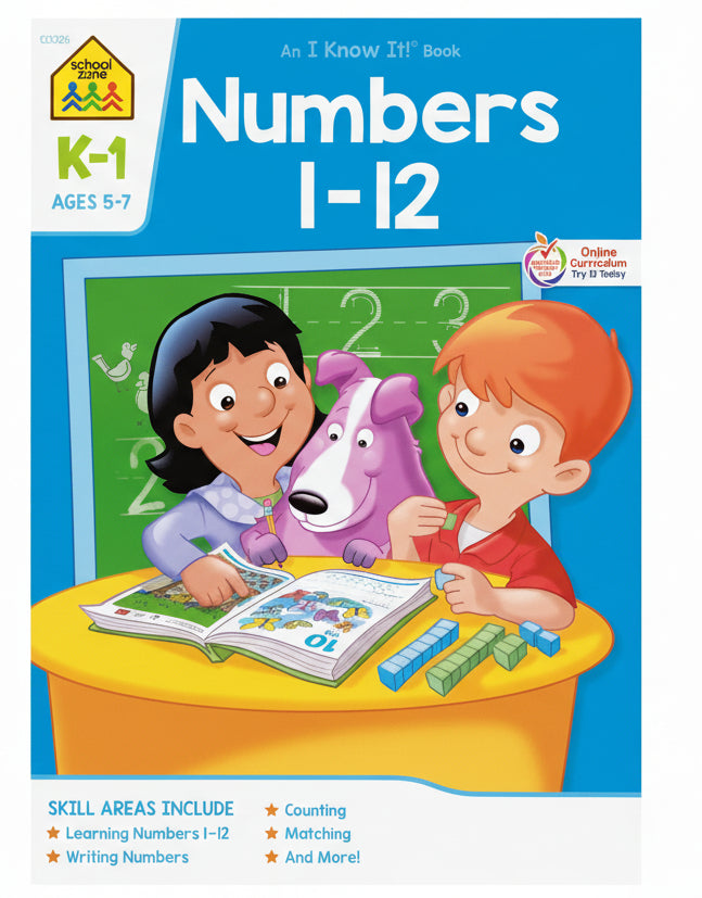 Numbers 1-12 Book | Grade K-1