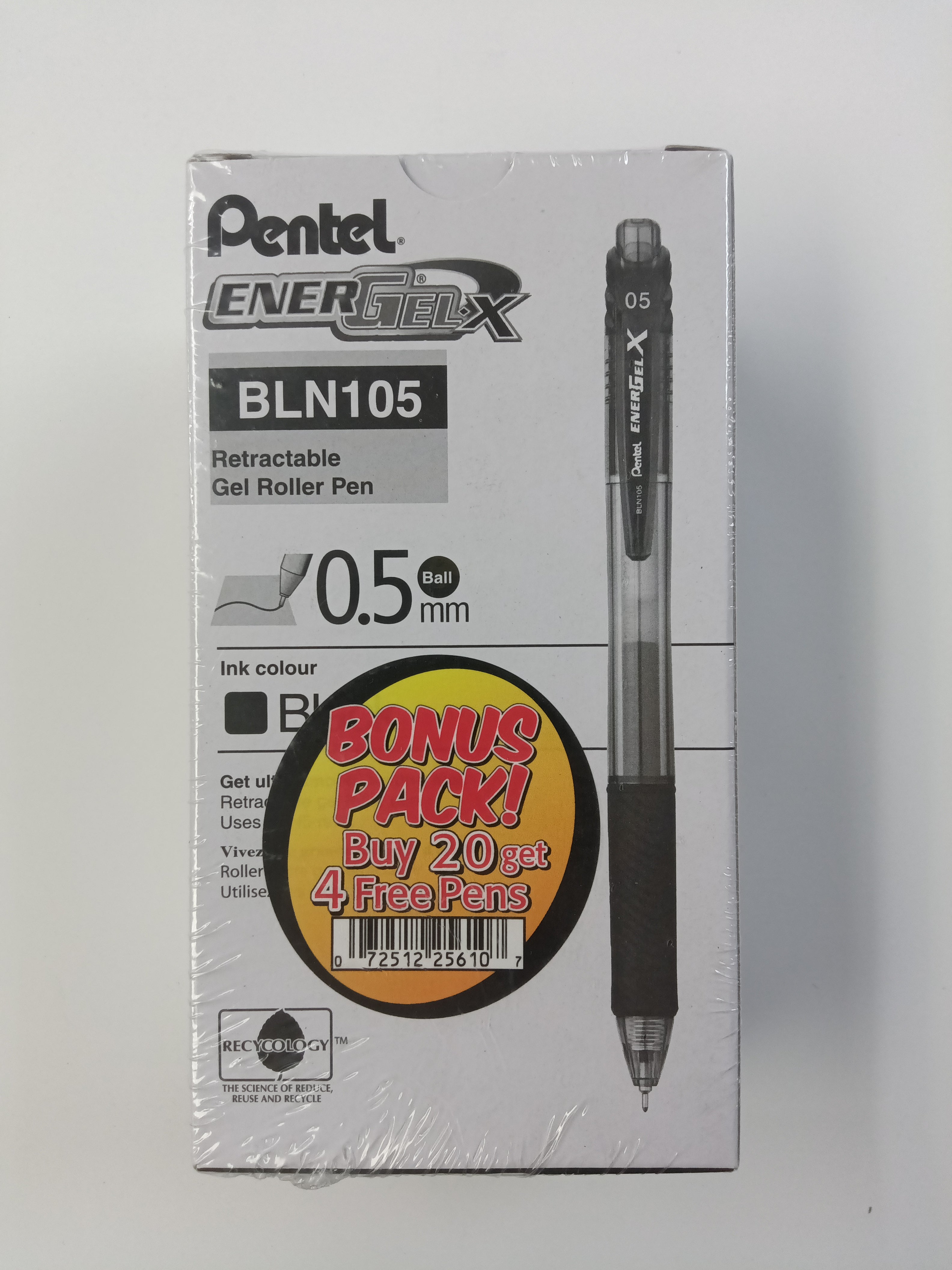 ENERGELX .05MM ROLLER GEL BLK 20 + PCS