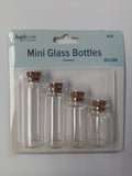 GLASS BOTTLES CONTAINER W/CORK, 4 SIZES