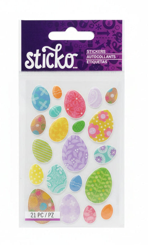 EASTER EGGS STICKERS 21PCS