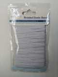 BRAIDED ELASTIC BAND- WHITE 0.20INX10.94YD