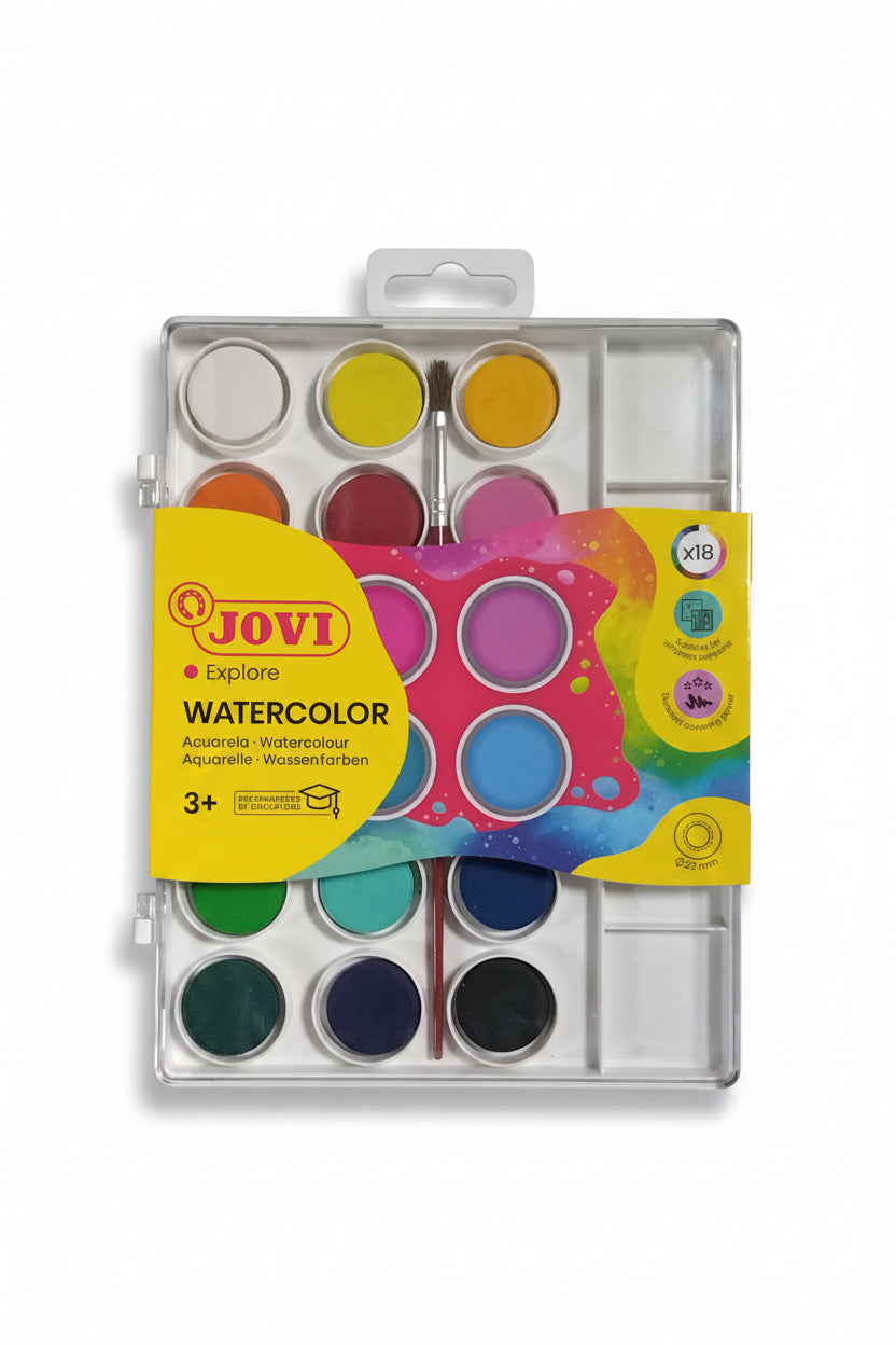 Jovi Acuarela 18 Colores y Pinceles