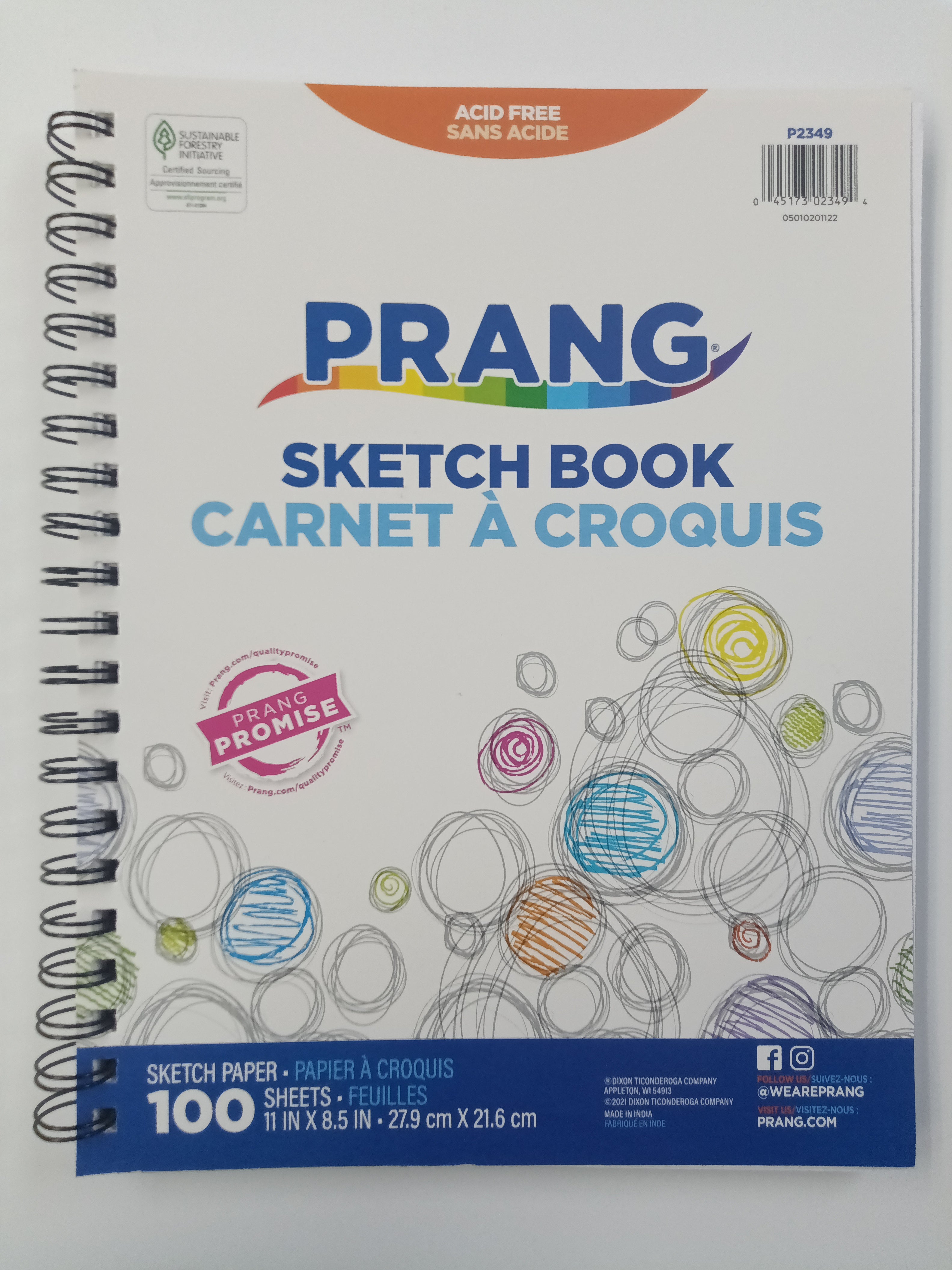 SKETCH BOOK SPIRAL BOUND 11" X 8.5" 100 SHEET