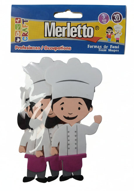 Formas Foamy Profesiones  | Chef | Maestra
