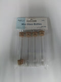 CLEAR GLASS ROUND BOTTLE W/CORK LID 4CT 18CMX8CM