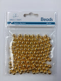 SMOOTH ROUND BEAD, GOLD 8MM