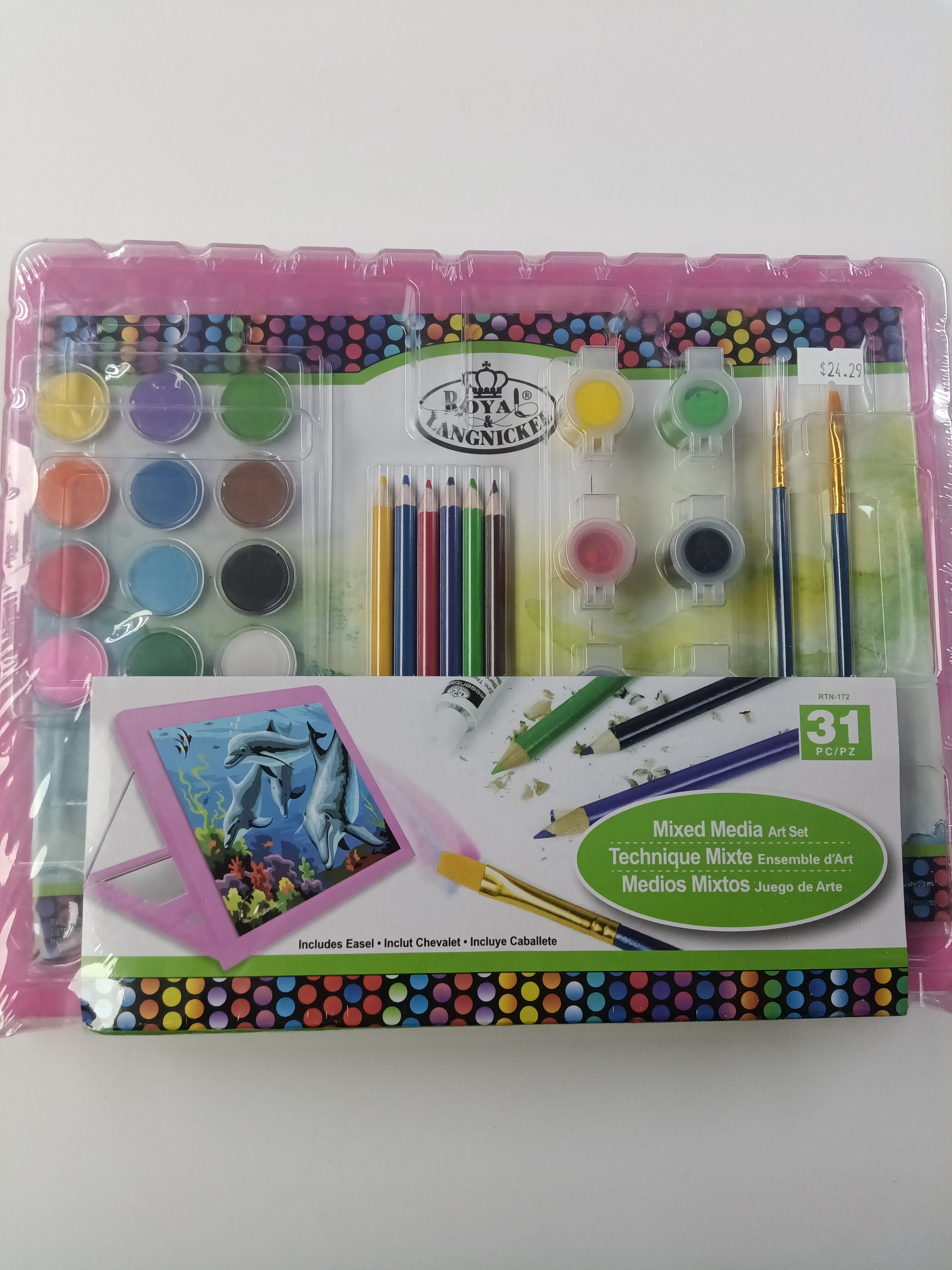 MIXED MEDIA BLUE EASEL ART SET