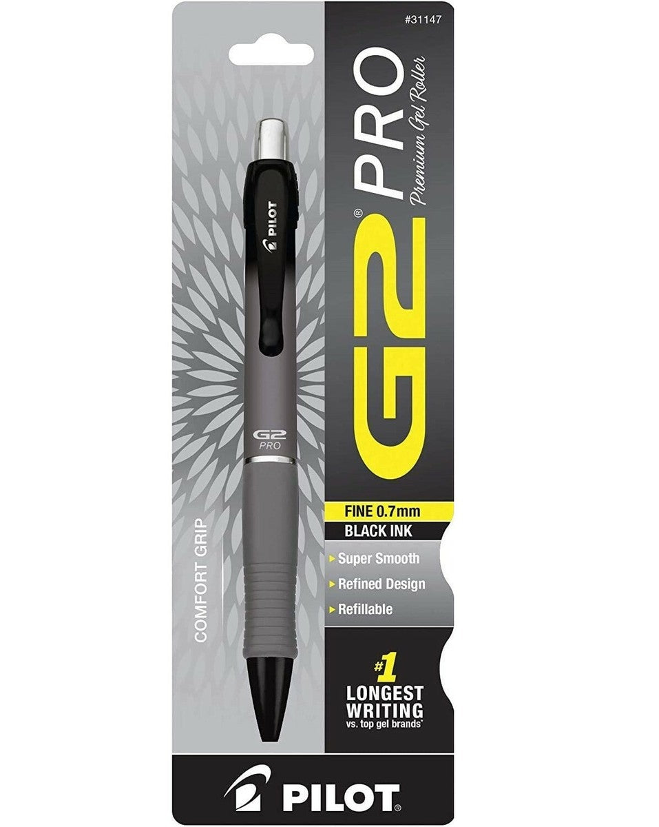 G2 Pro Retractable Rolling Ball Gel Pen 0.7 mm Fine Point Barrel Colors Vary Black Ink