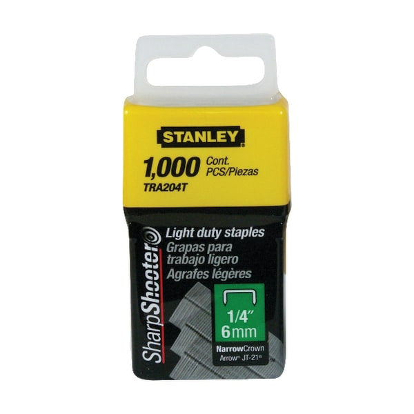 Stanley 1/4" Light Duty Narrow Crown Staples Cj. 1000